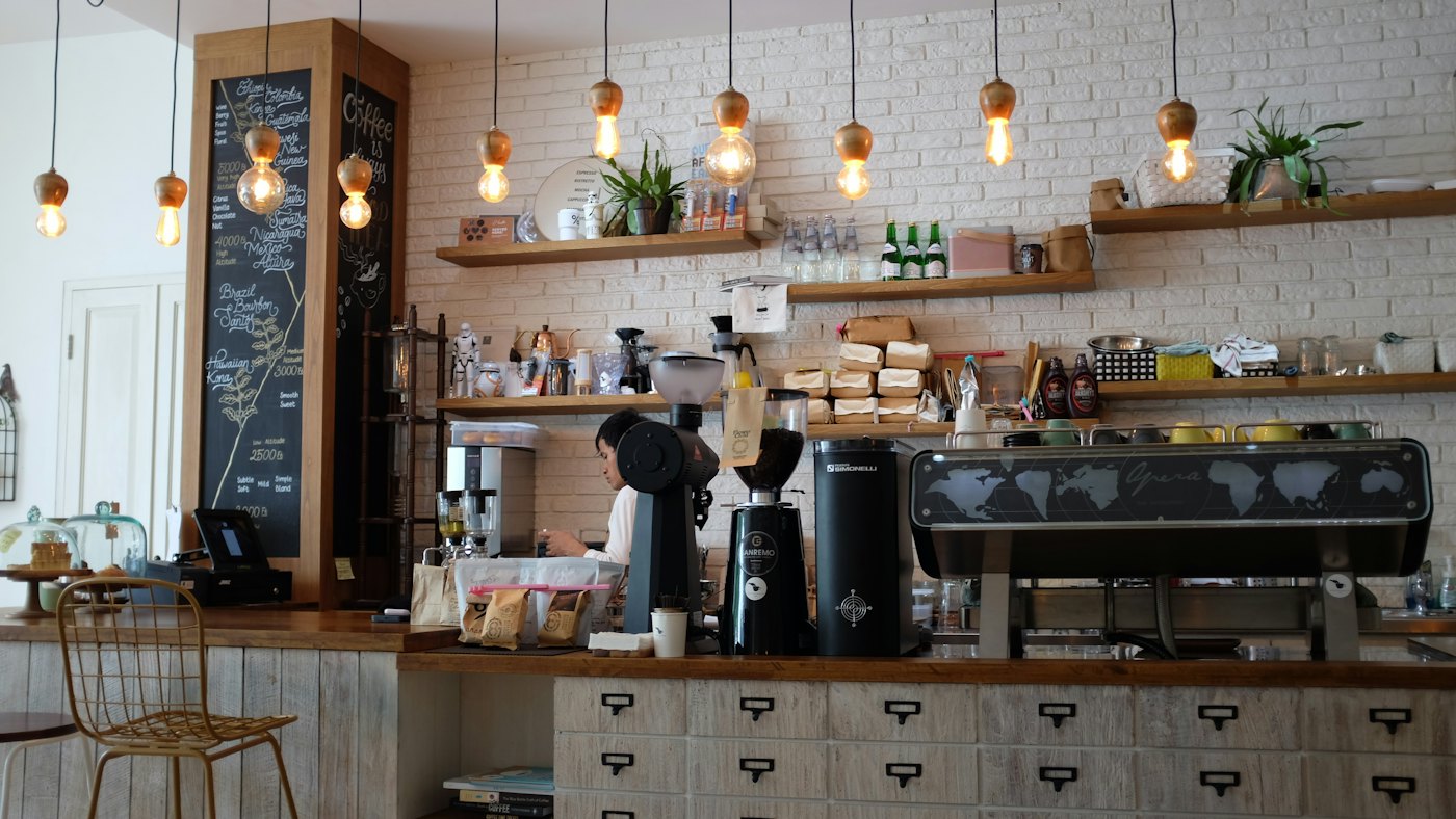 Interior de la cafetería