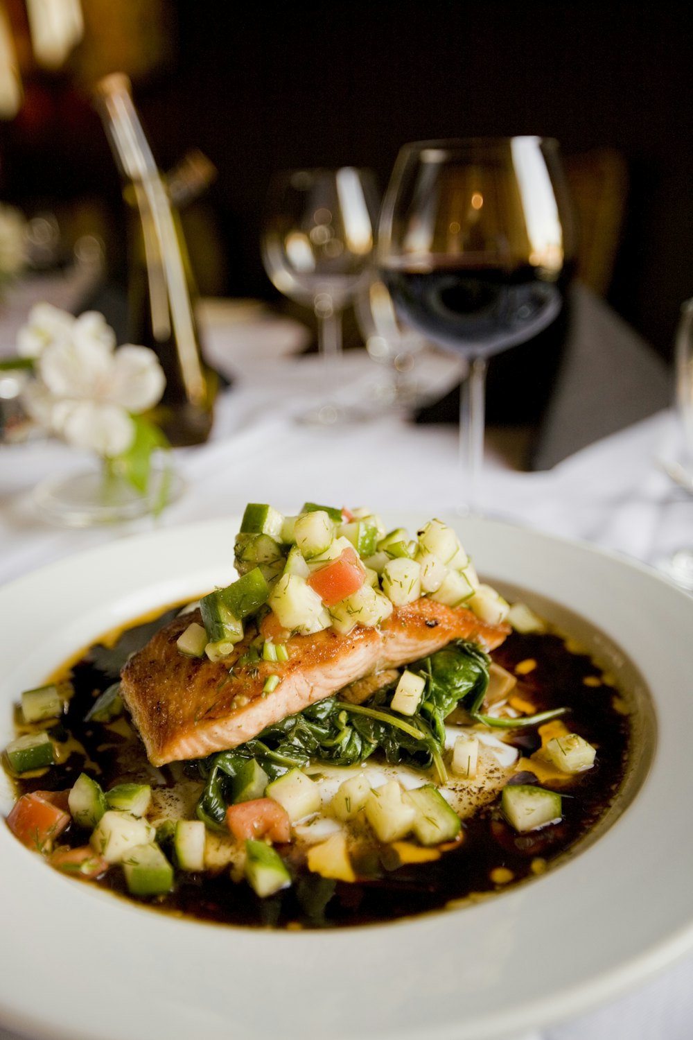 Salmón con verduras